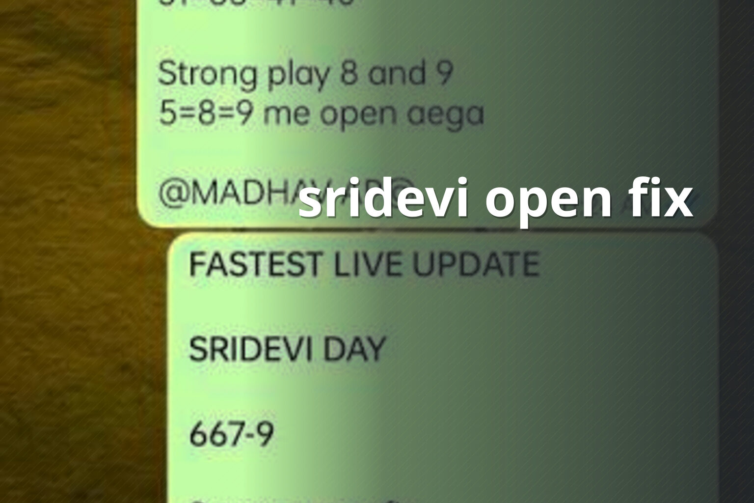 sridevi open fix - matka_satta