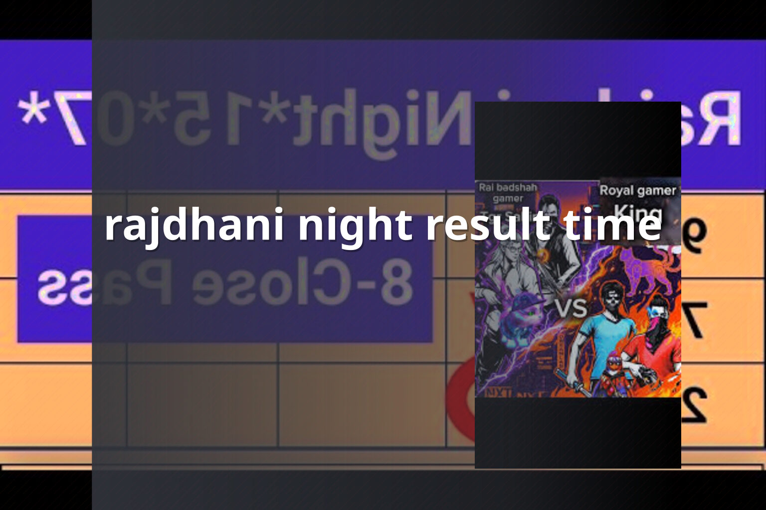 rajdhani night result time - matka_satta