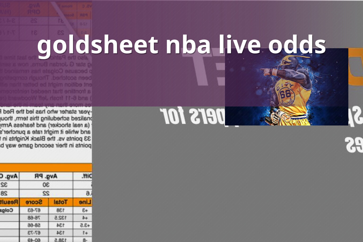 goldsheet nba live odds - sportsbook