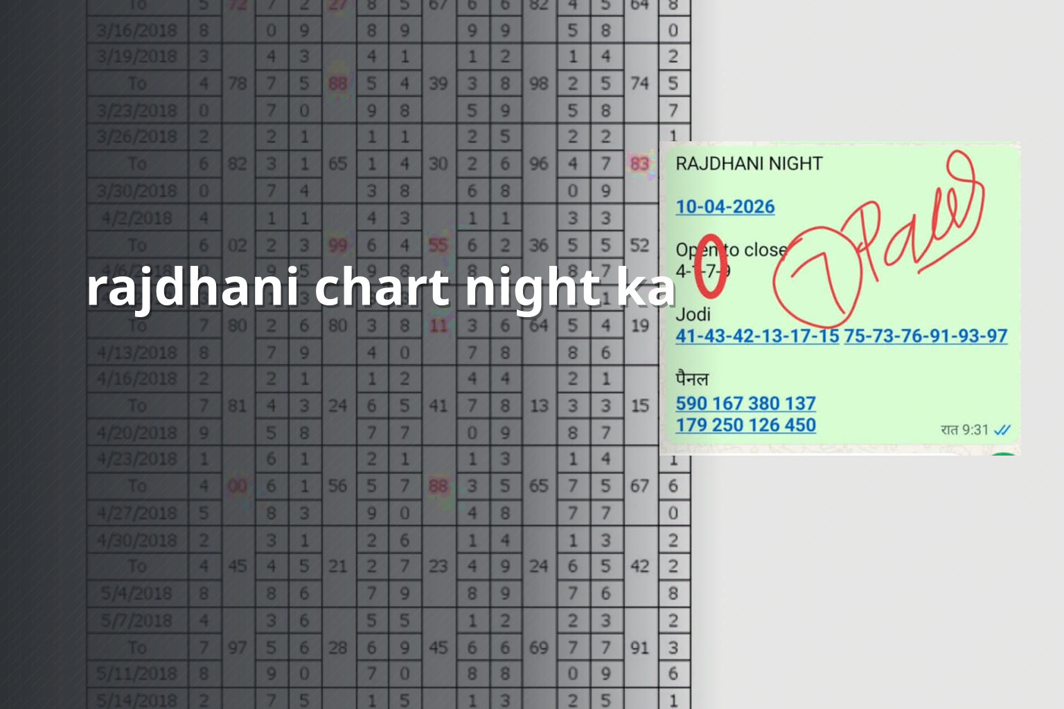rajdhani chart night ka - matka_satta