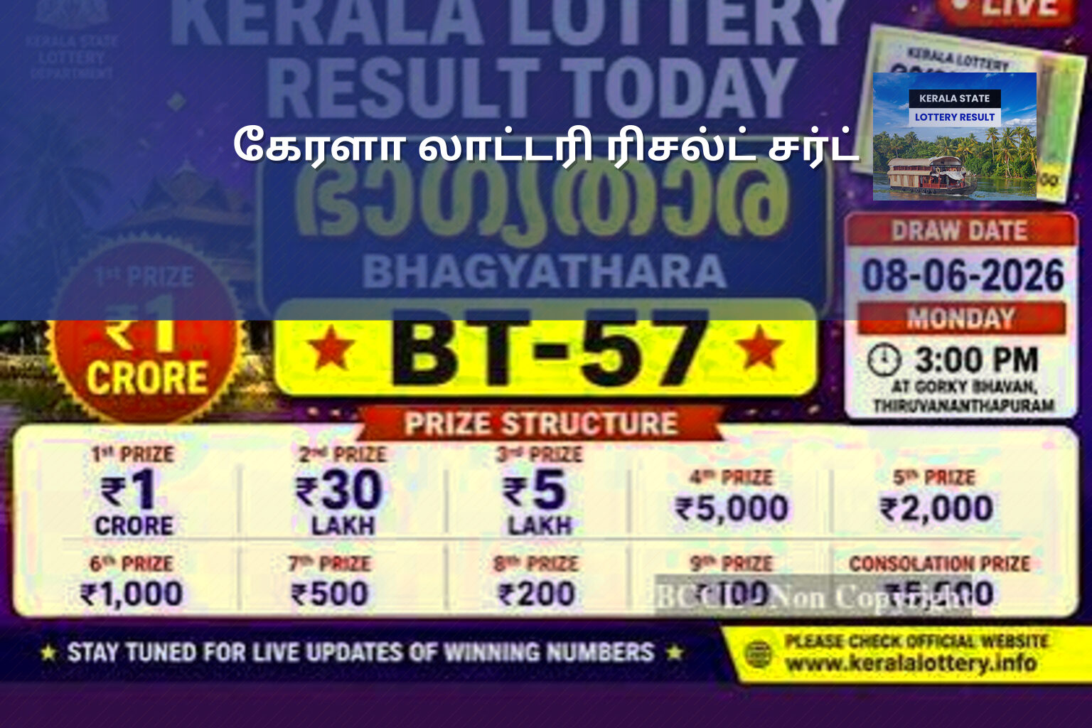 கேரளா லாட்டரி ரிசல்ட் சர்ட் - lottery