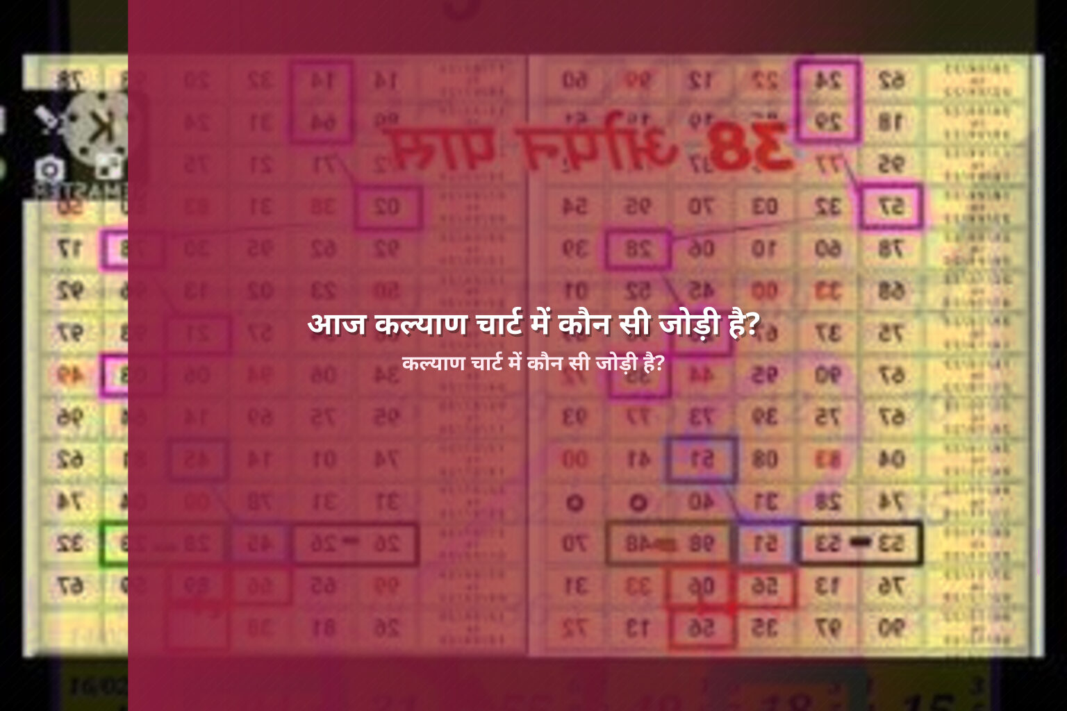 आज कल्याण चार्ट में कौन सी जोड़ी है? - matka_satta