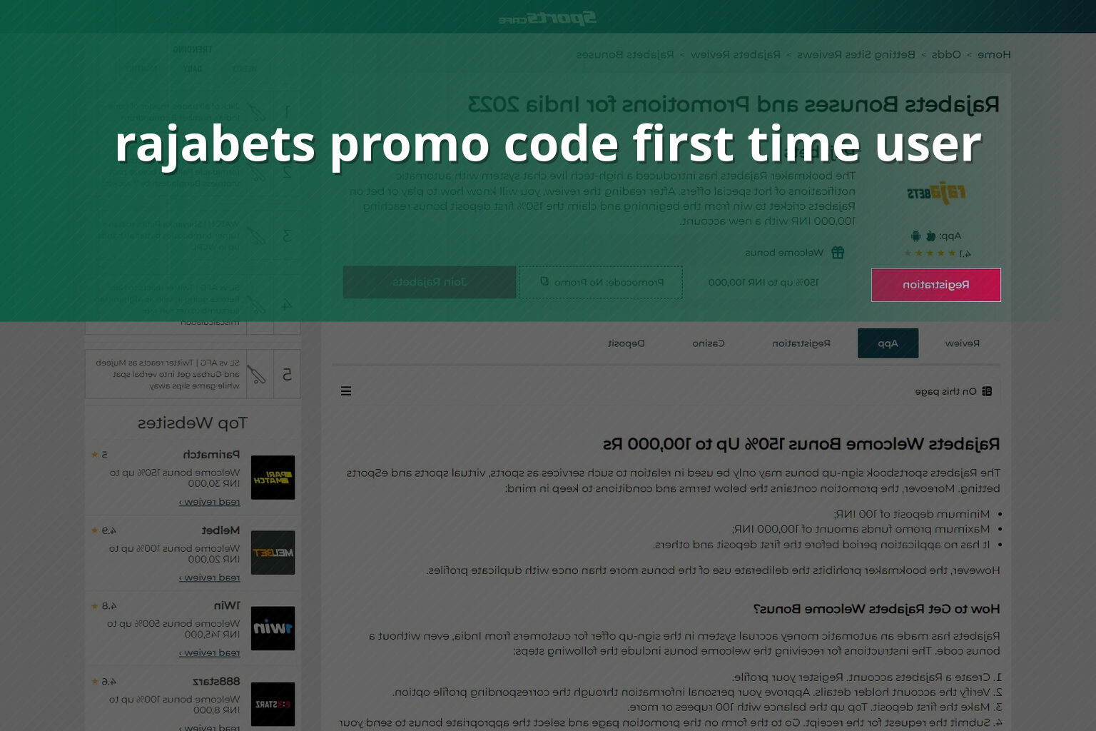 rajabets promo code first time user - gaming_brand