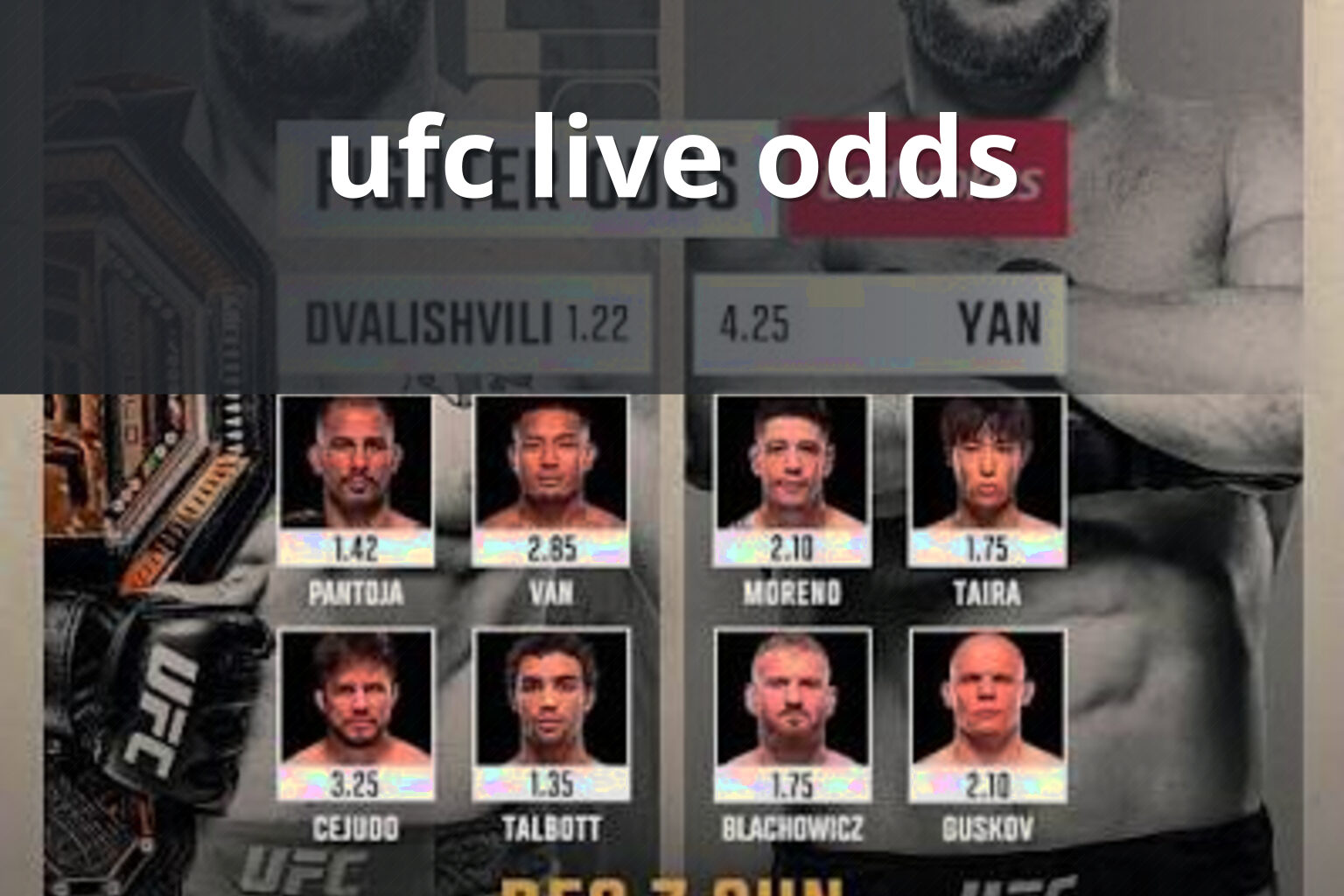 ufc live odds - sportsbook