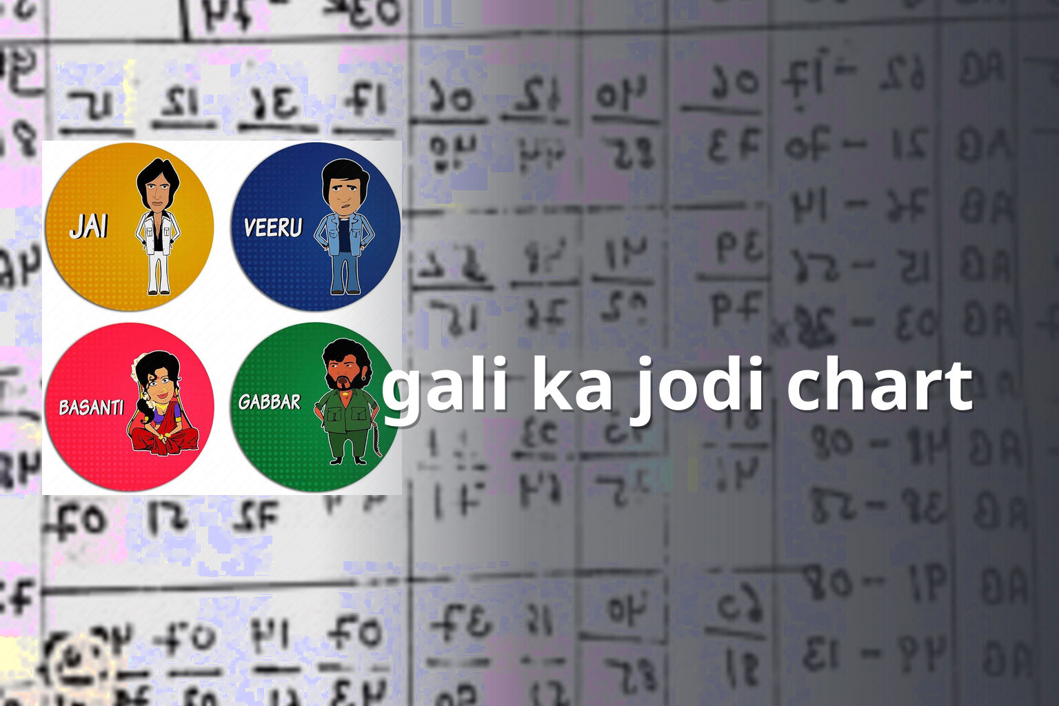 gali ka jodi chart - matka_satta