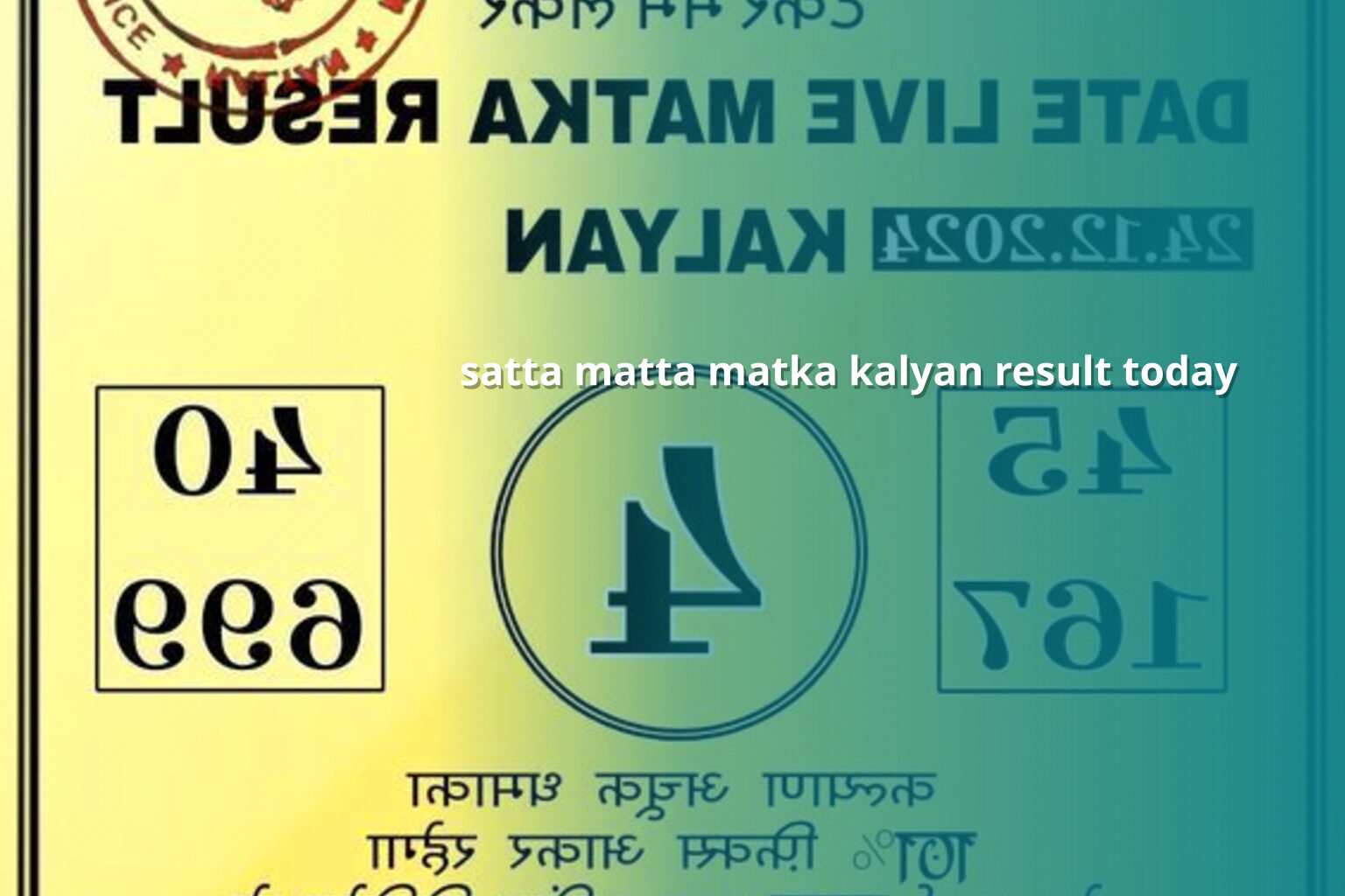 satta matta matka kalyan result today - matka_satta