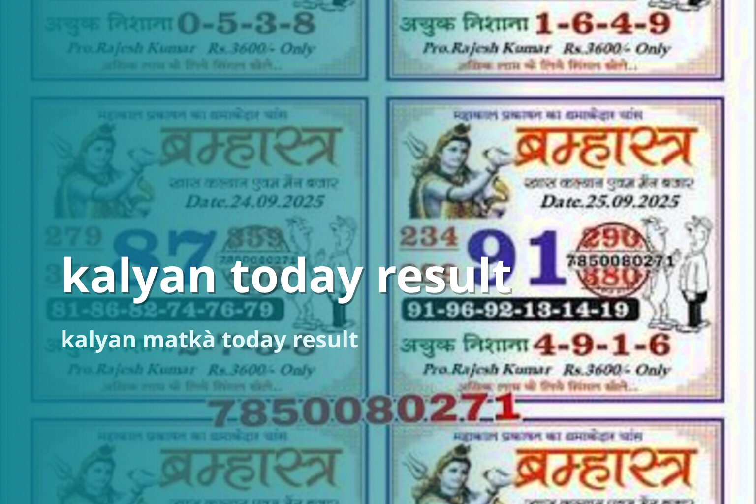 kalyan today result kalyan matkà today result