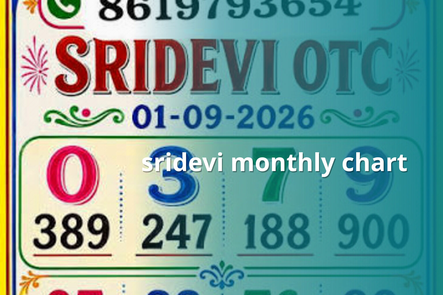 sridevi monthly chart - matka_satta