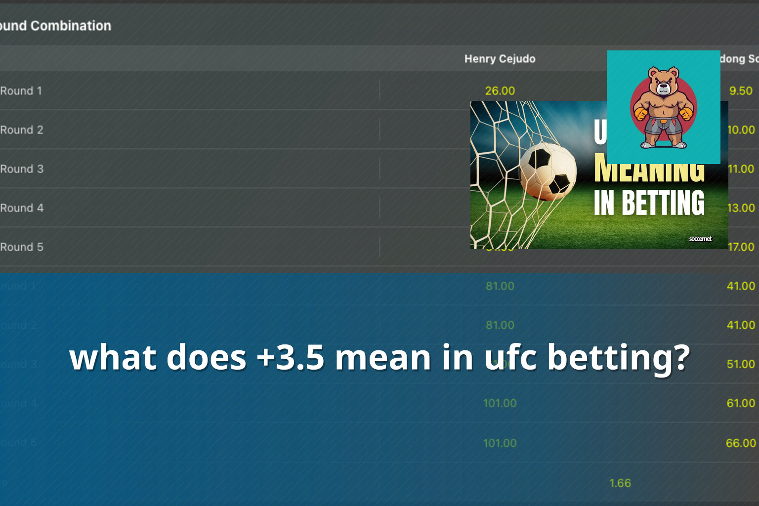 what does +3.5 mean in ufc betting? - การพนัน