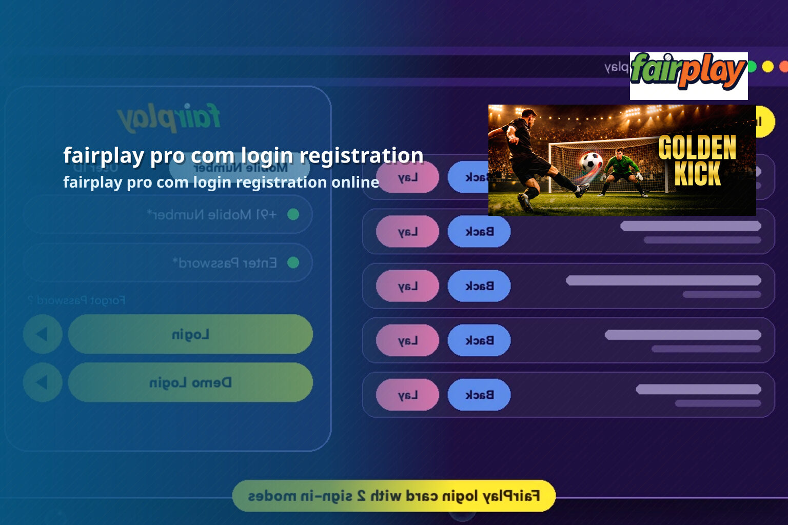 fairplay pro com login registration fairplay pro com login registration online