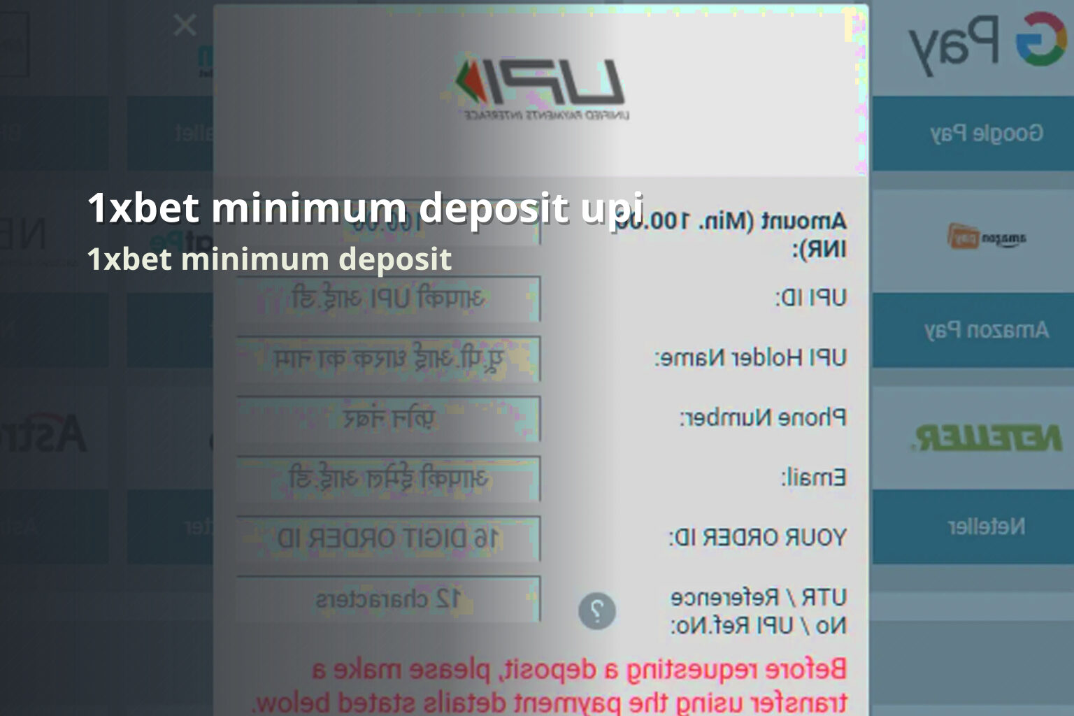 1xbet minimum deposit upi 1xbet minimum deposit
