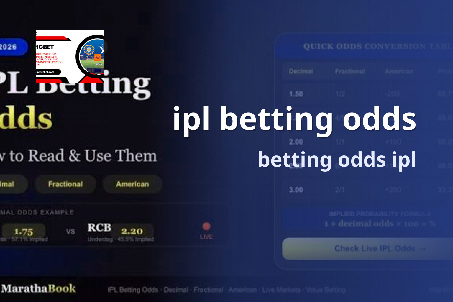 ipl betting odds - การพนัน