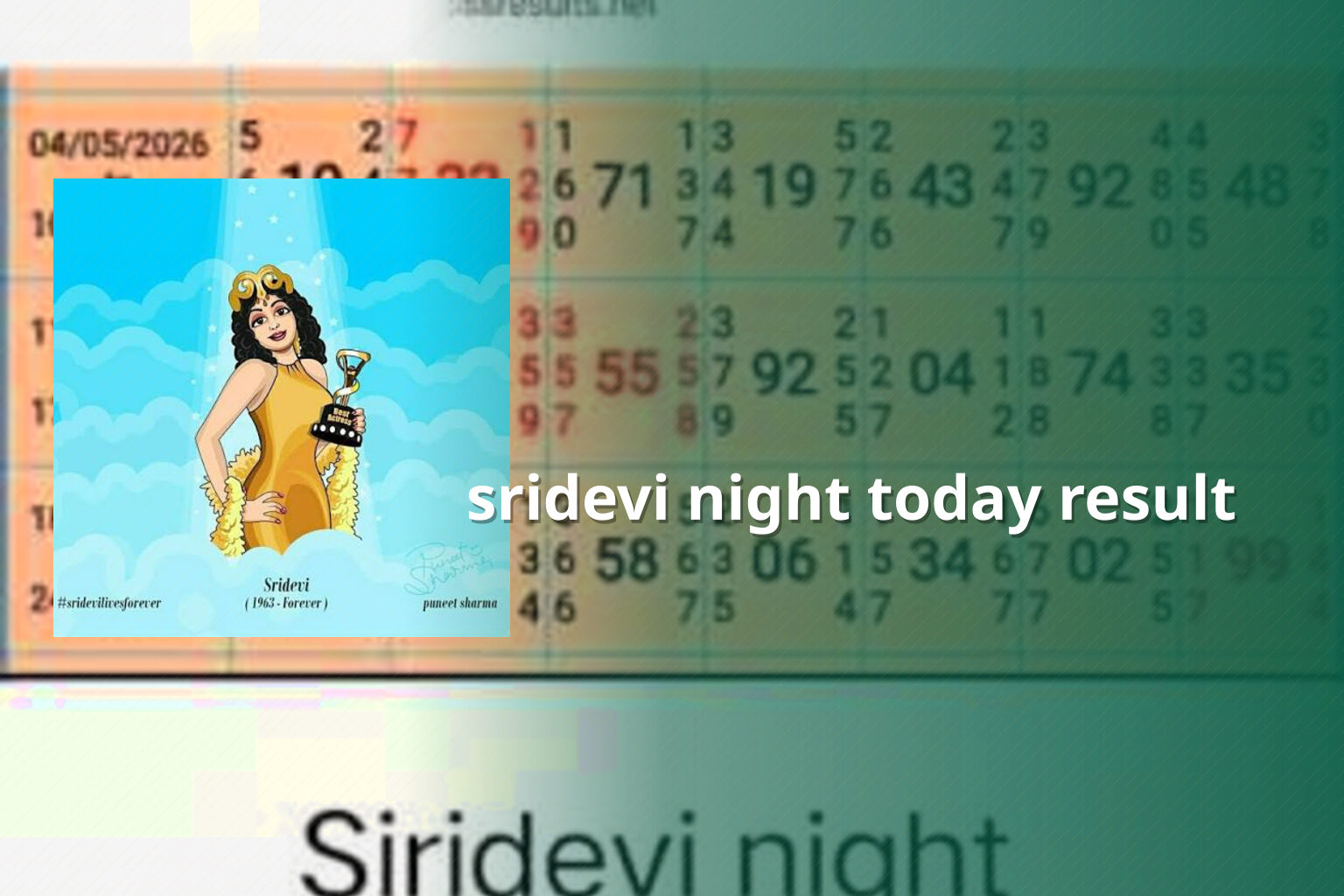 sridevi night today result - matka_satta