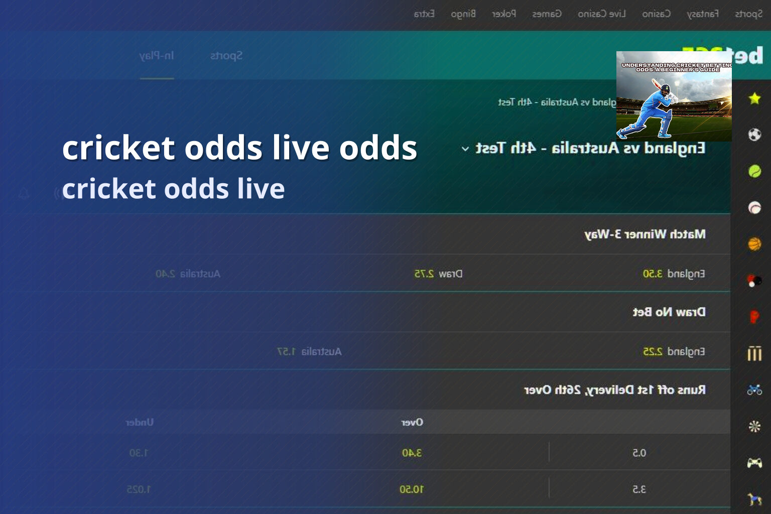 cricket odds live odds cricket odds live