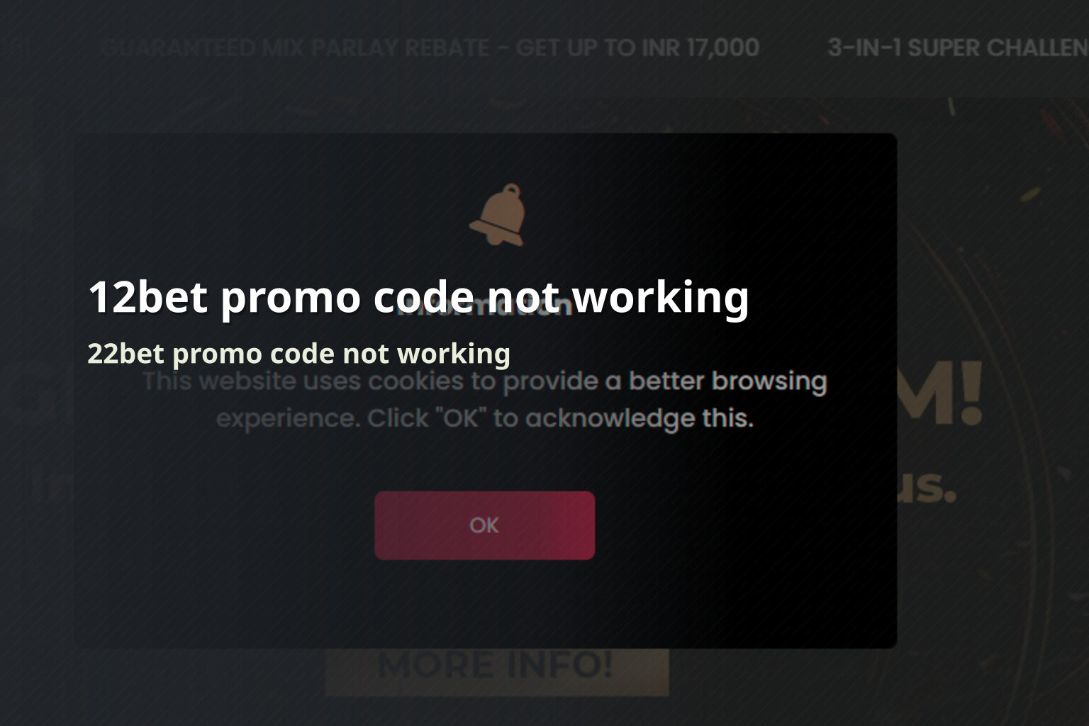 12bet promo code not working - gaming_brand