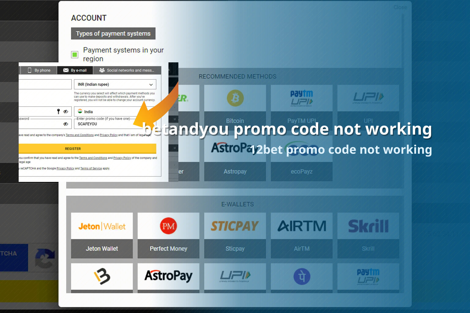 betandyou promo code not working 12bet promo code not working