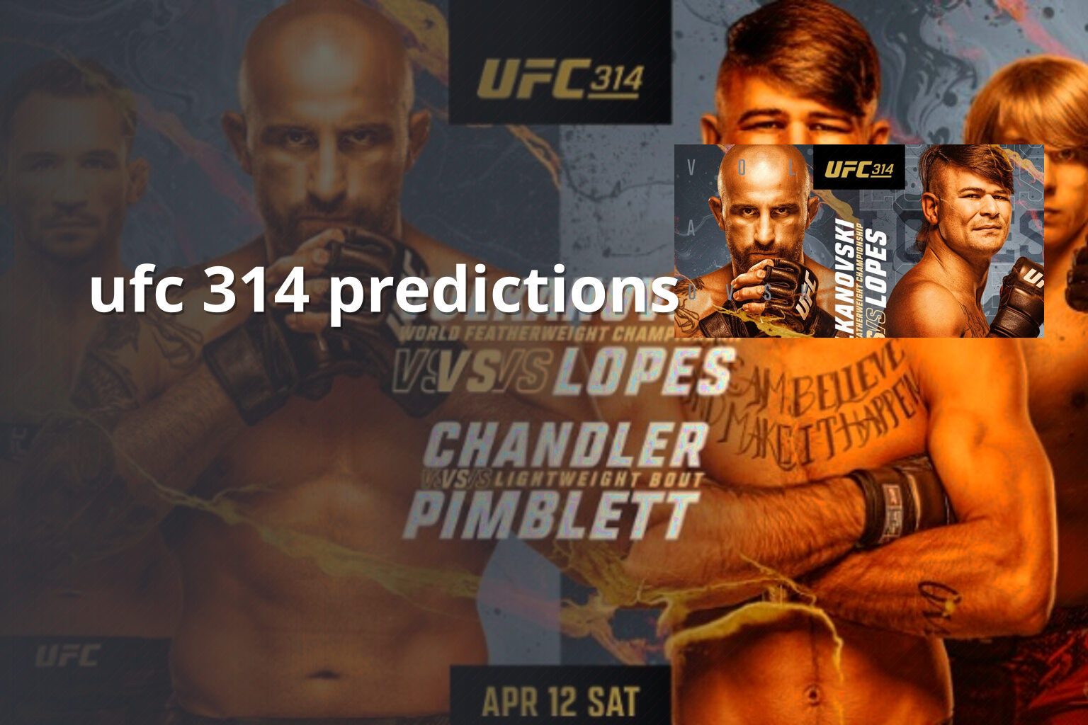 ufc 314 predictions - sportsbook