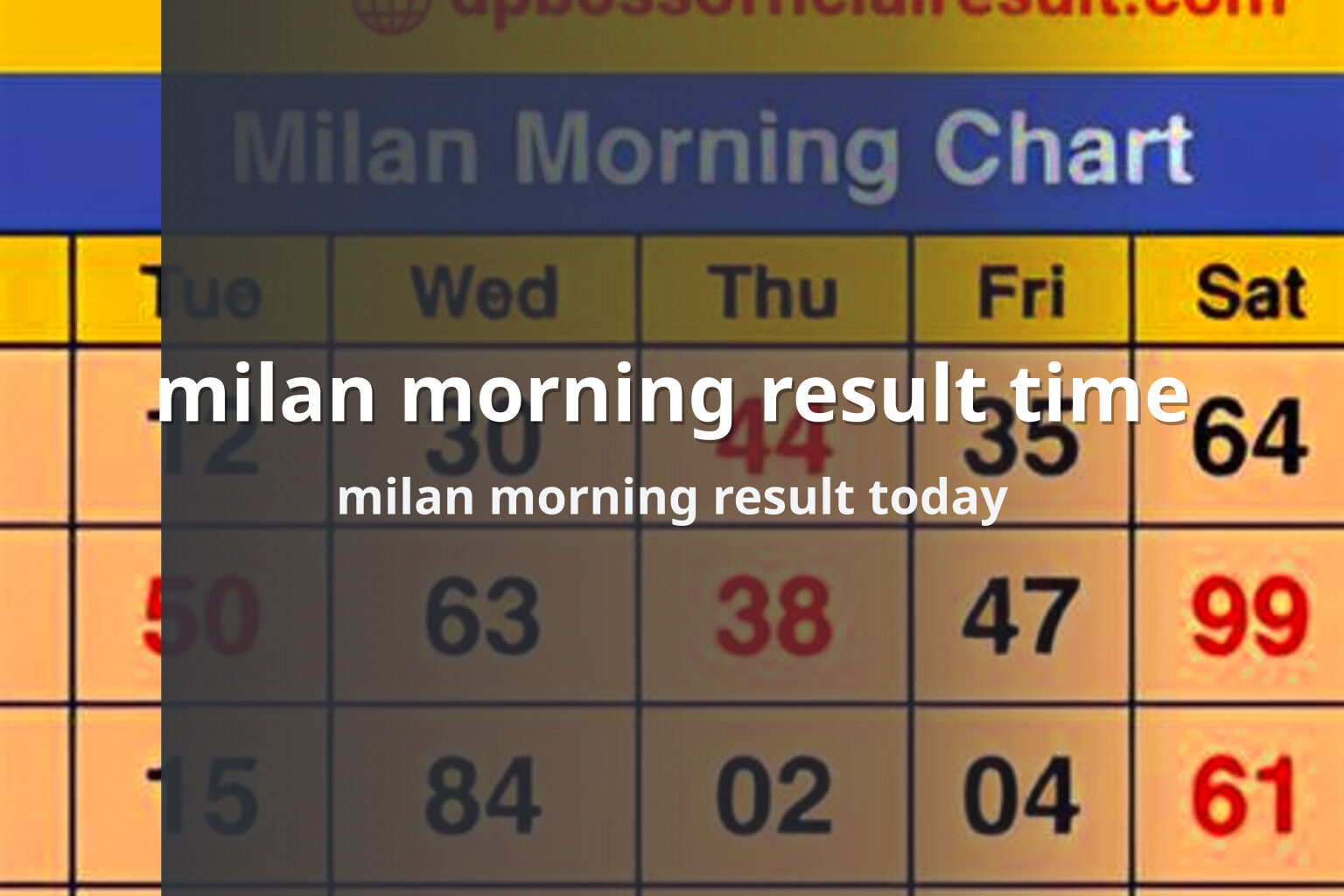 milan morning result time milan morning result today