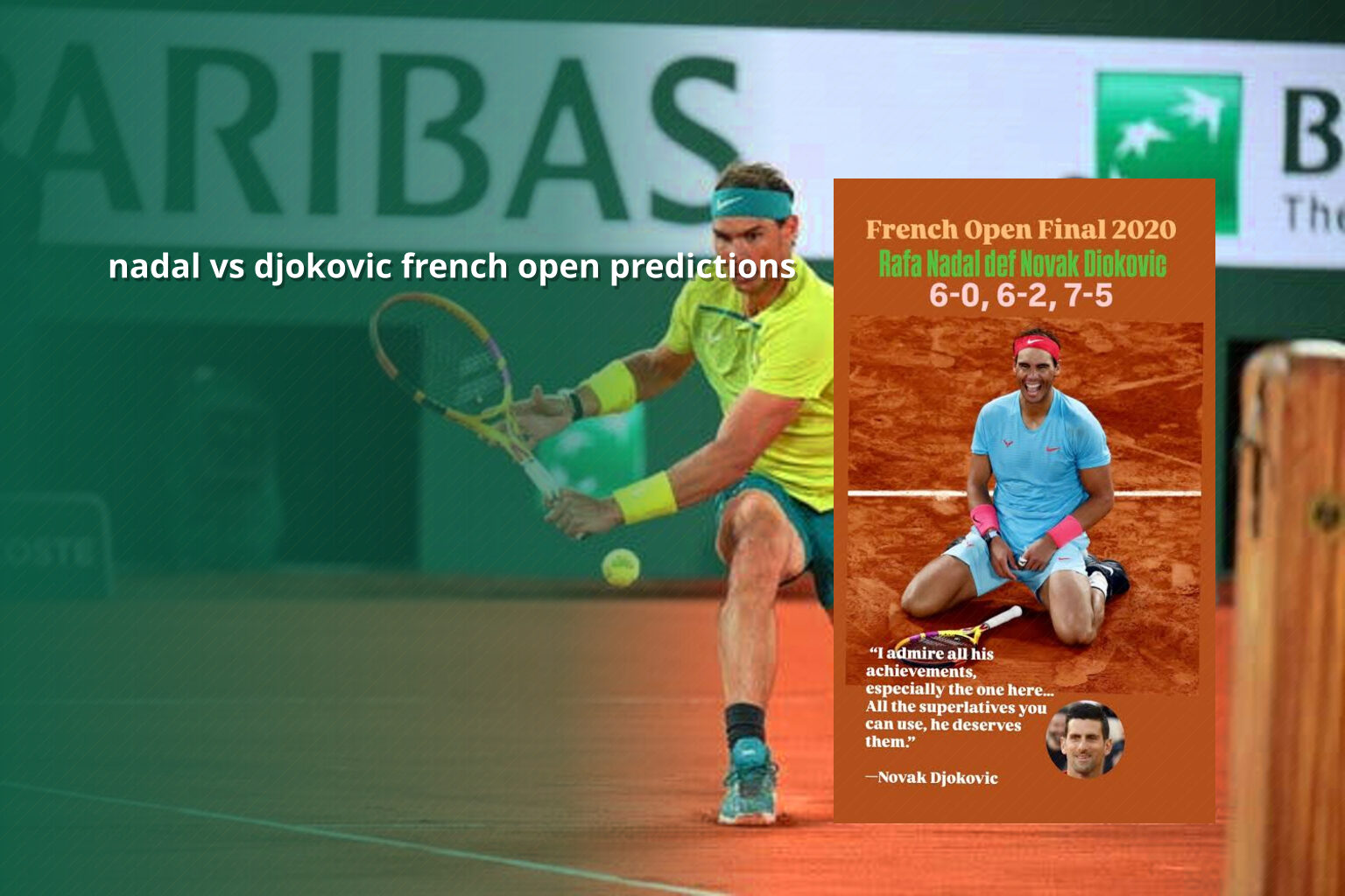 nadal vs djokovic french open predictions - sportsbook