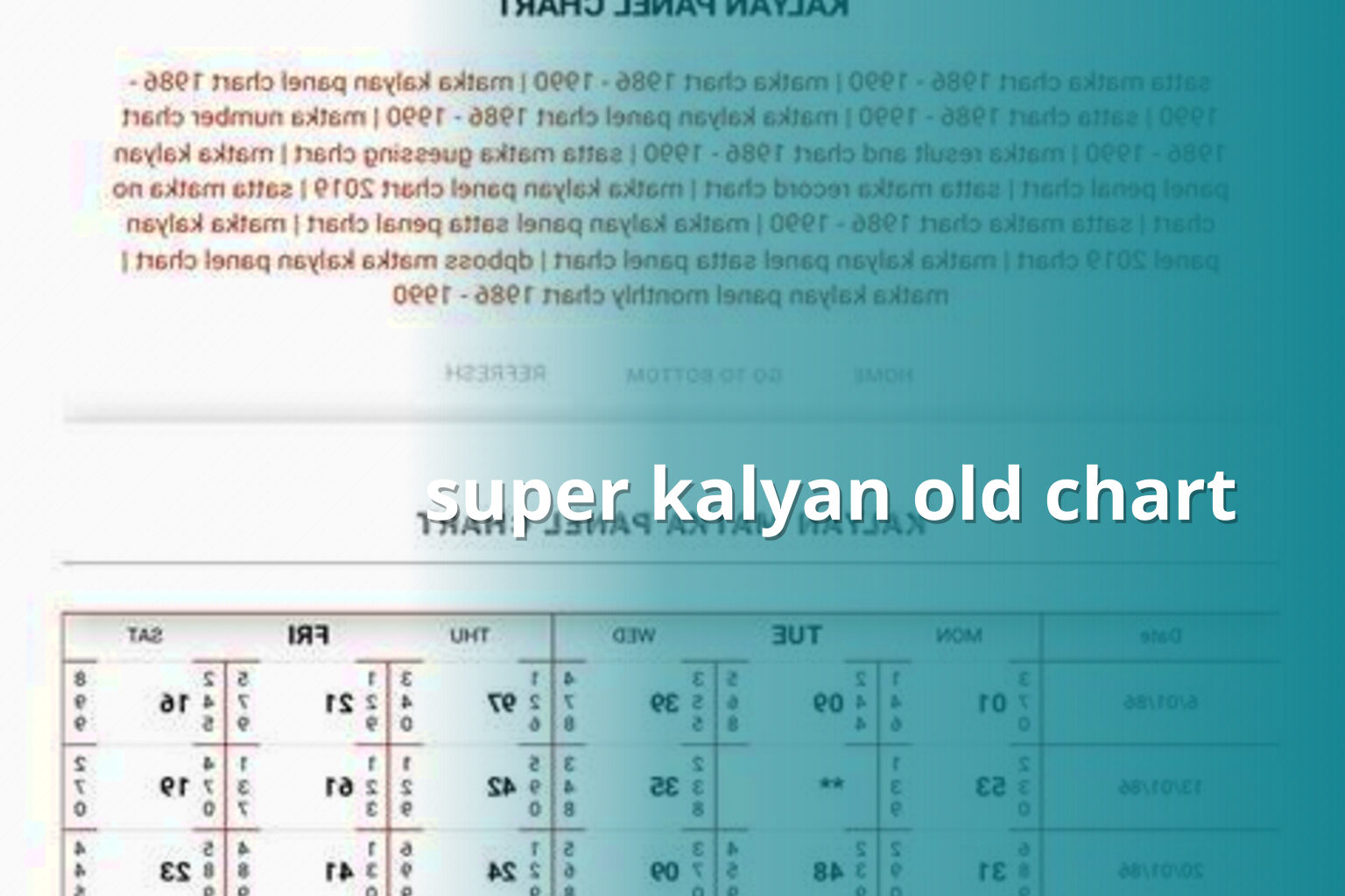 super kalyan old chart - matka_satta