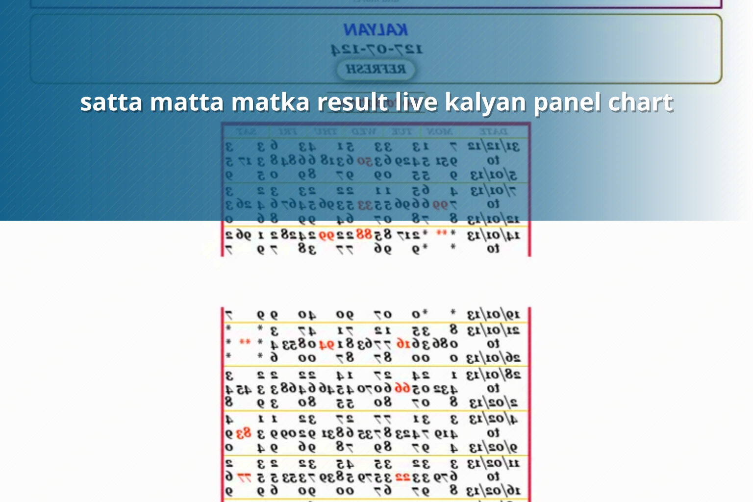 satta matta matka result live kalyan panel chart - matka_satta