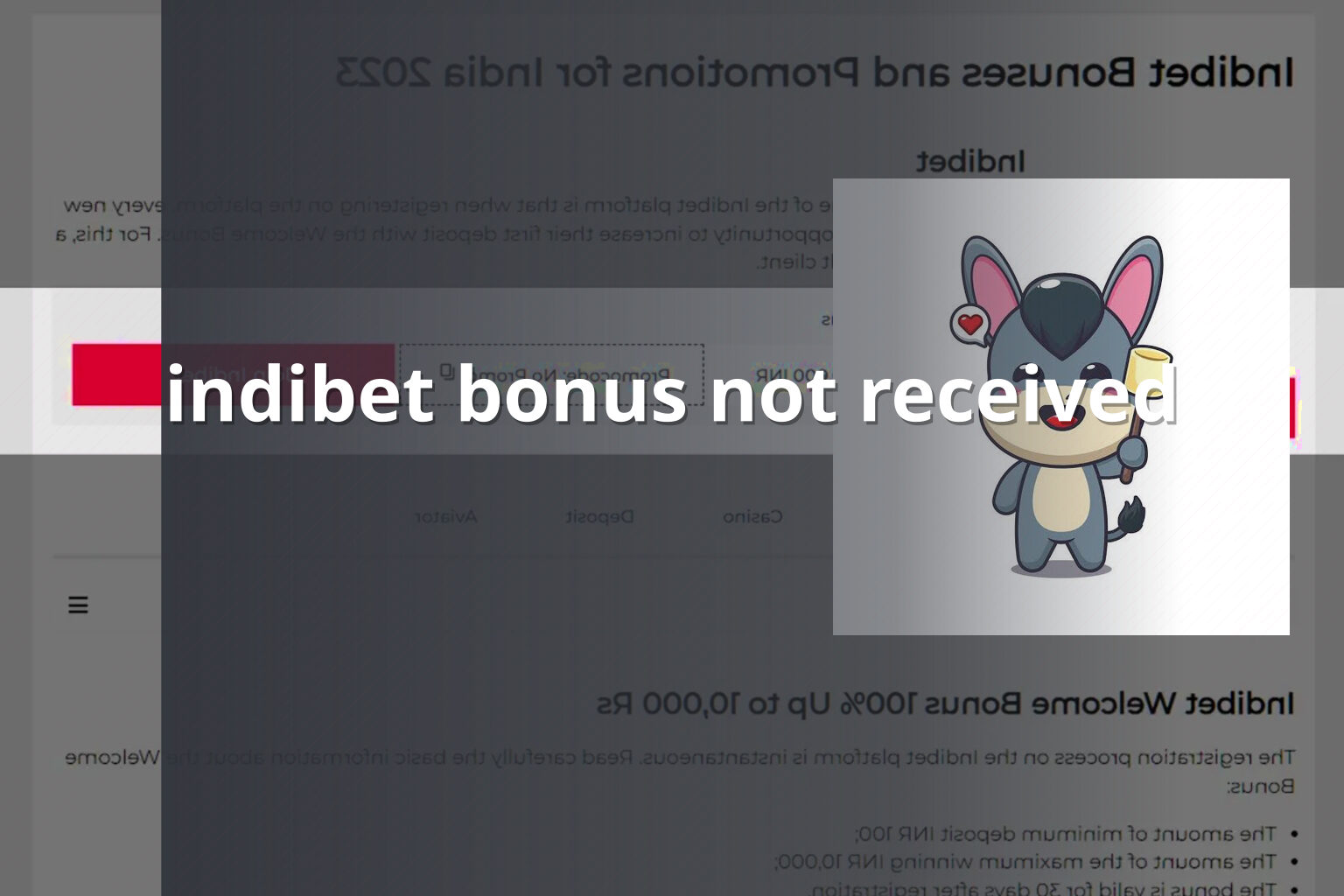 indibet bonus not received - gaming_brand