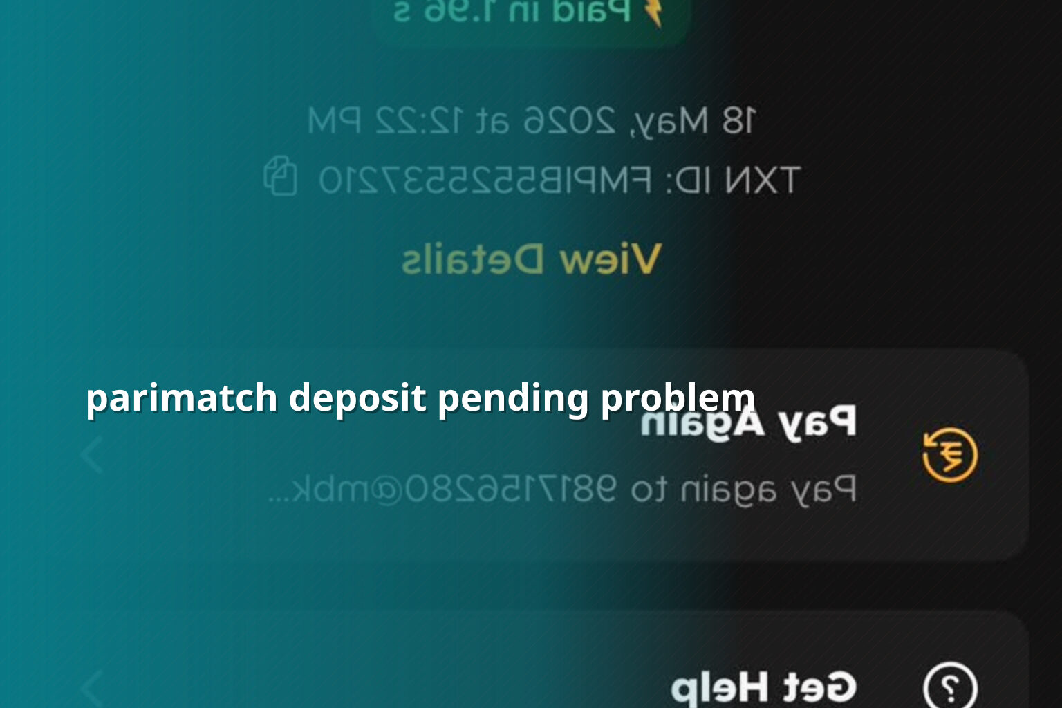 parimatch deposit pending problem - online gaming transaction support