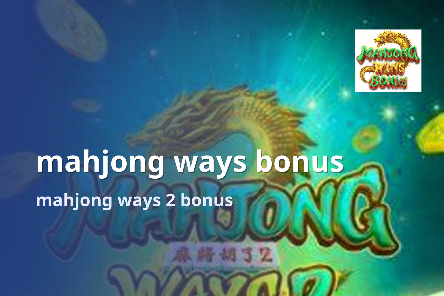 mahjong ways bonus - slots
