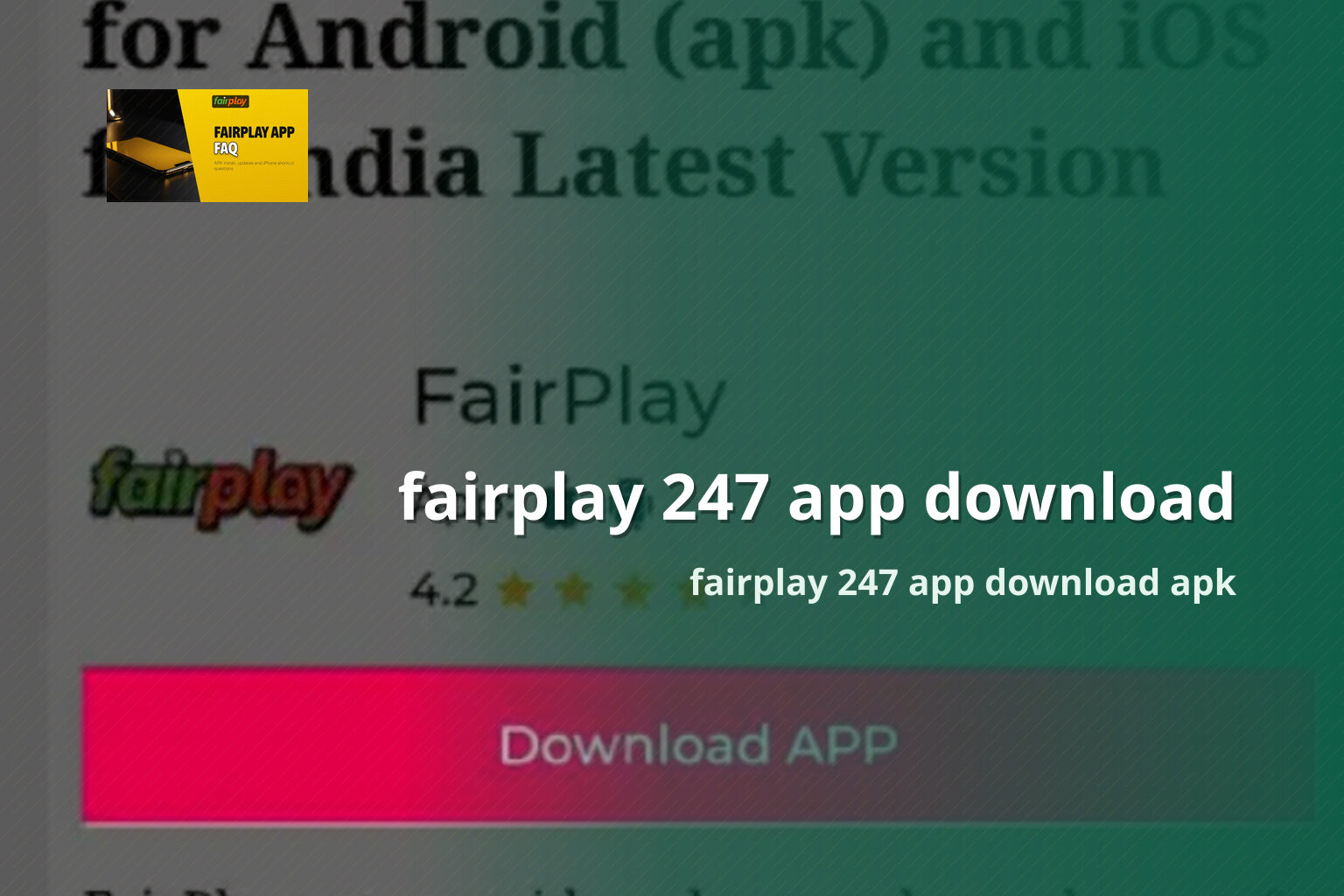 fairplay 247 app download - gaming_brand