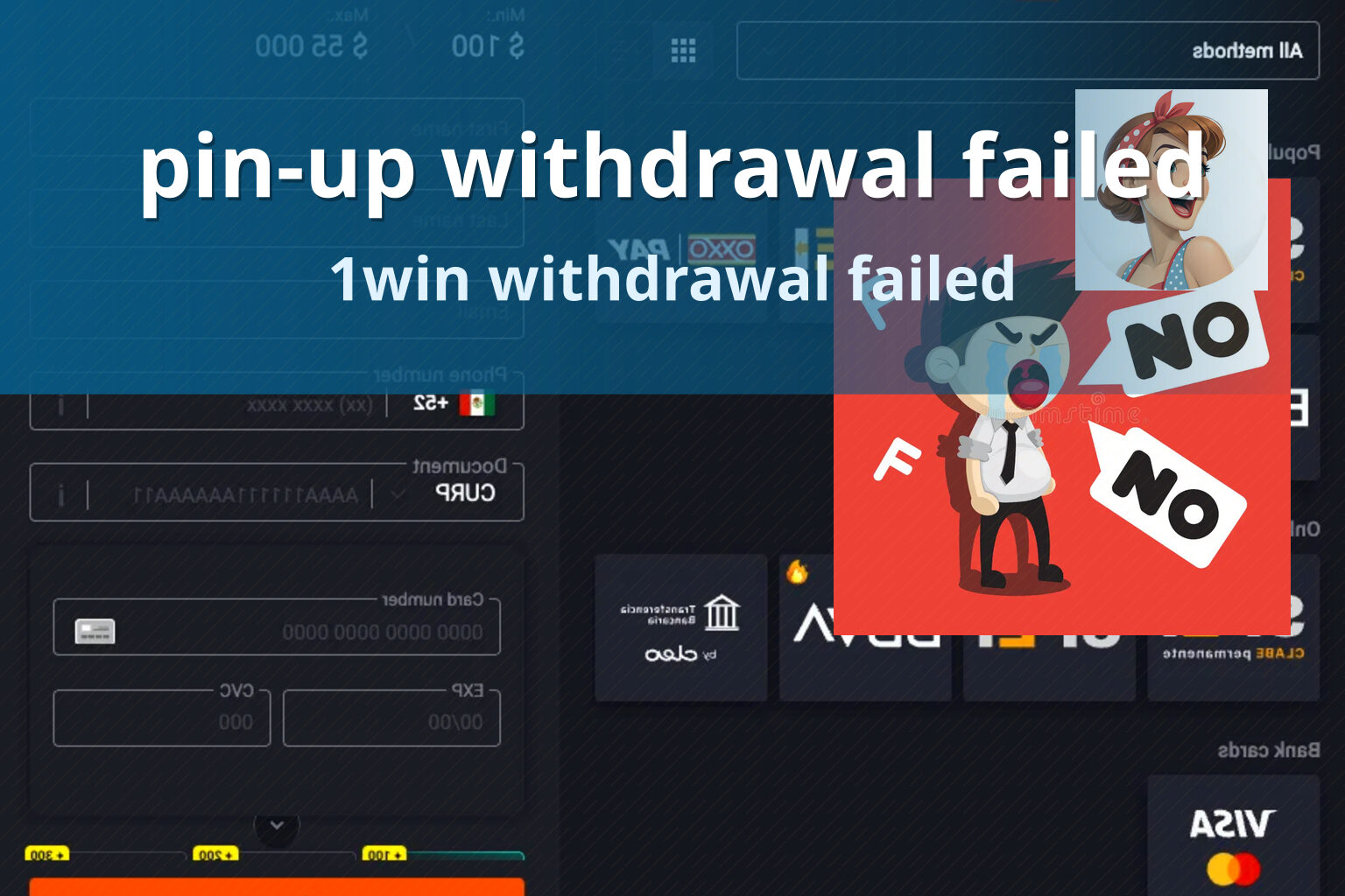 pin-up withdrawal failed - online gaming transaction support