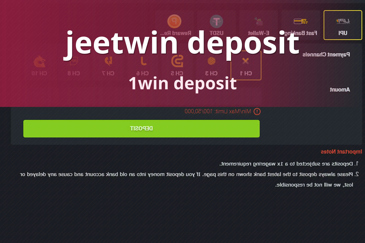 jeetwin deposit 1win deposit