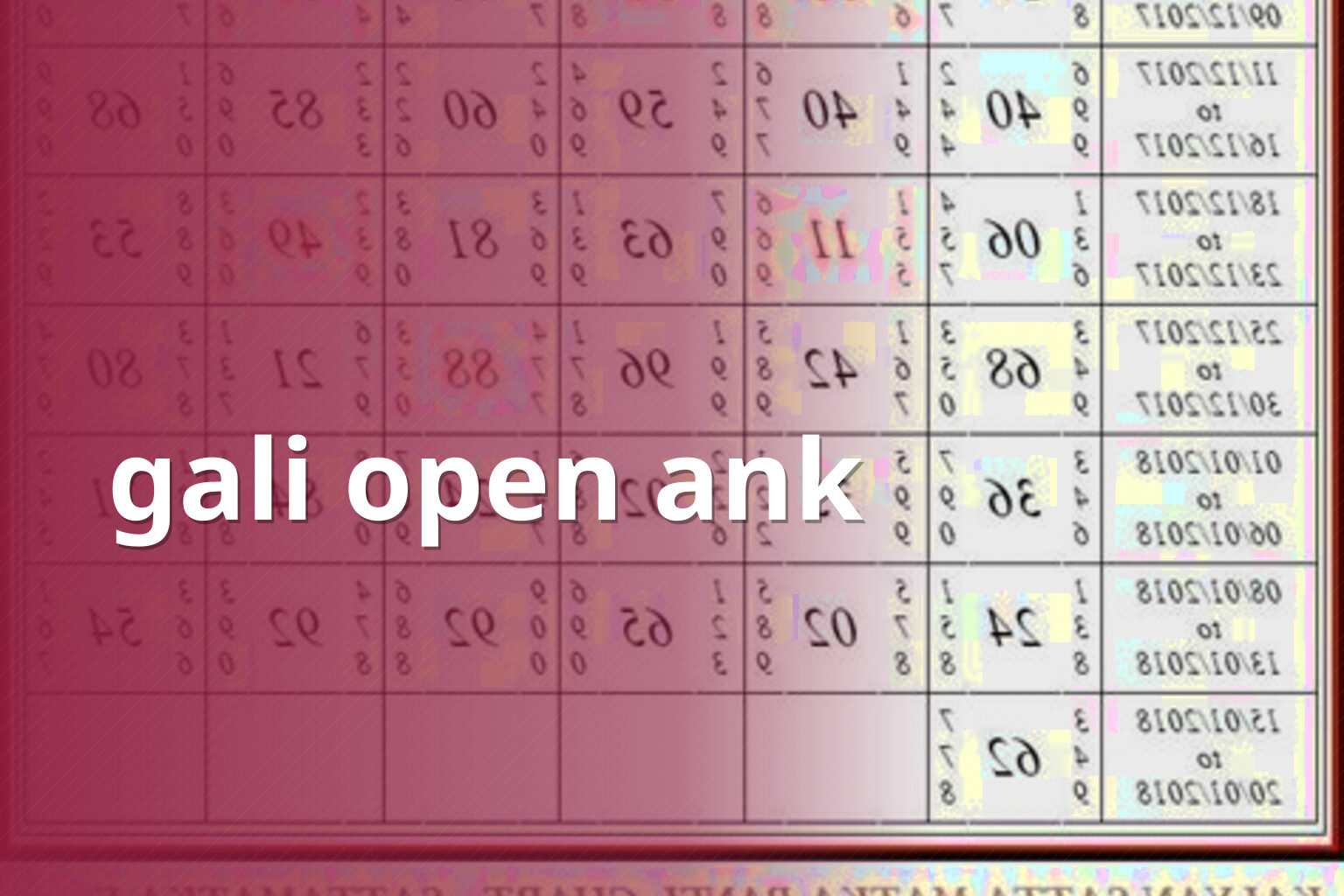 gali open ank - matka_satta