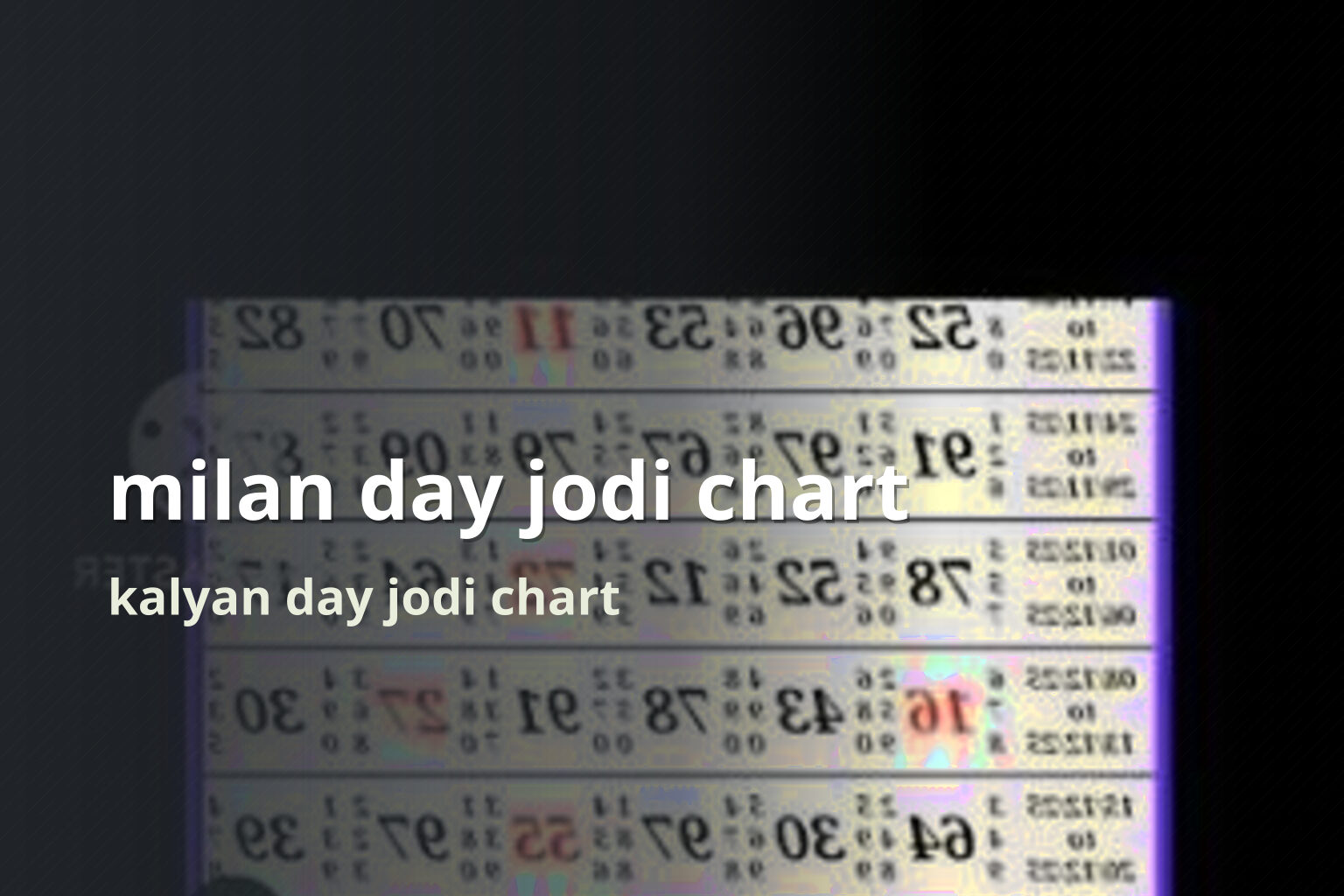 milan day jodi chart kalyan day jodi chart