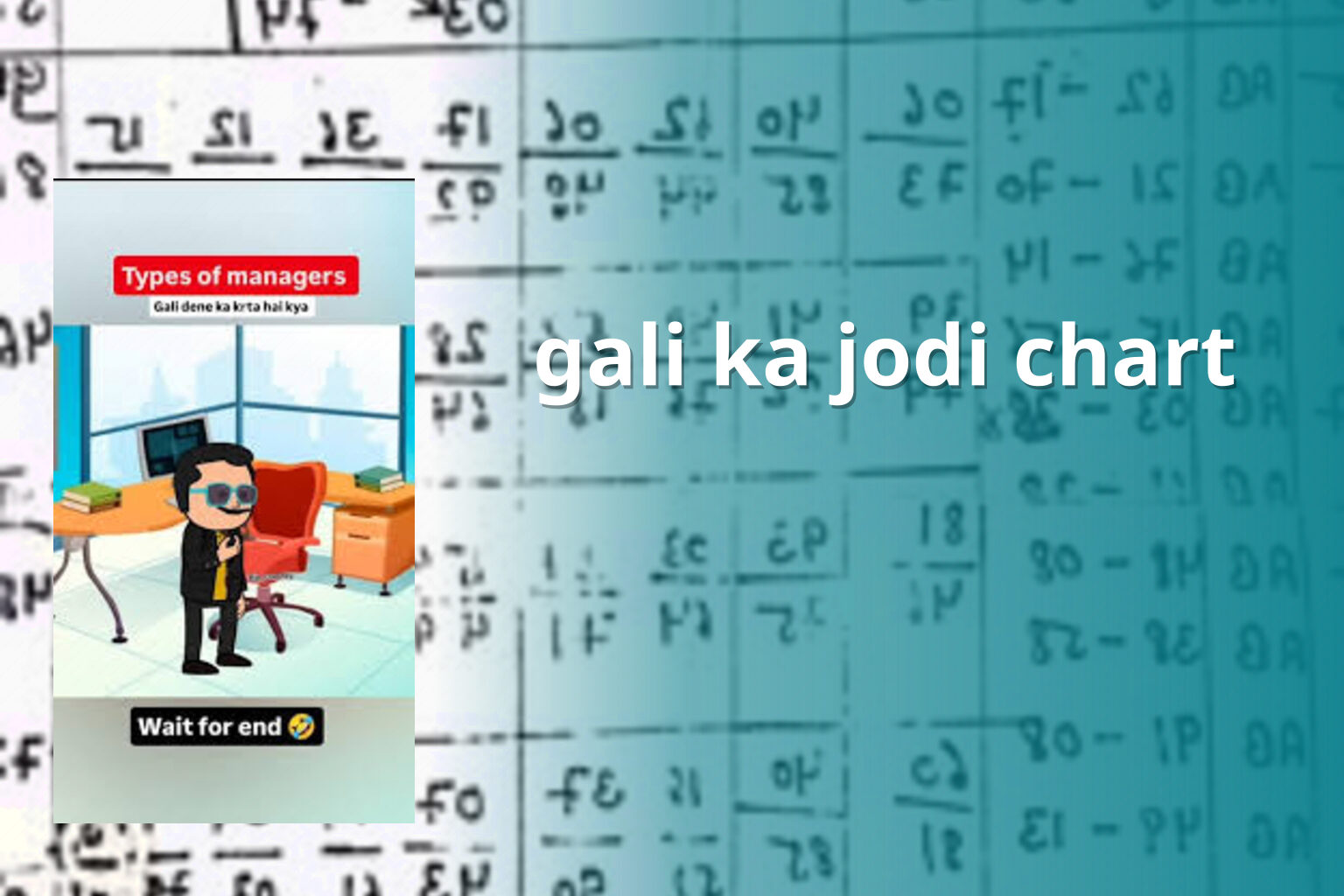gali ka jodi chart - matka_satta