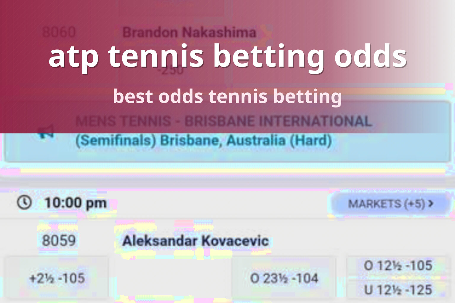 atp tennis betting odds - การพนัน