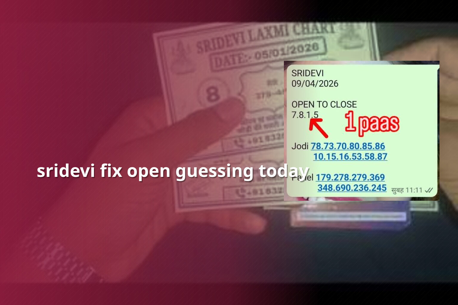 sridevi fix open guessing today - matka_satta