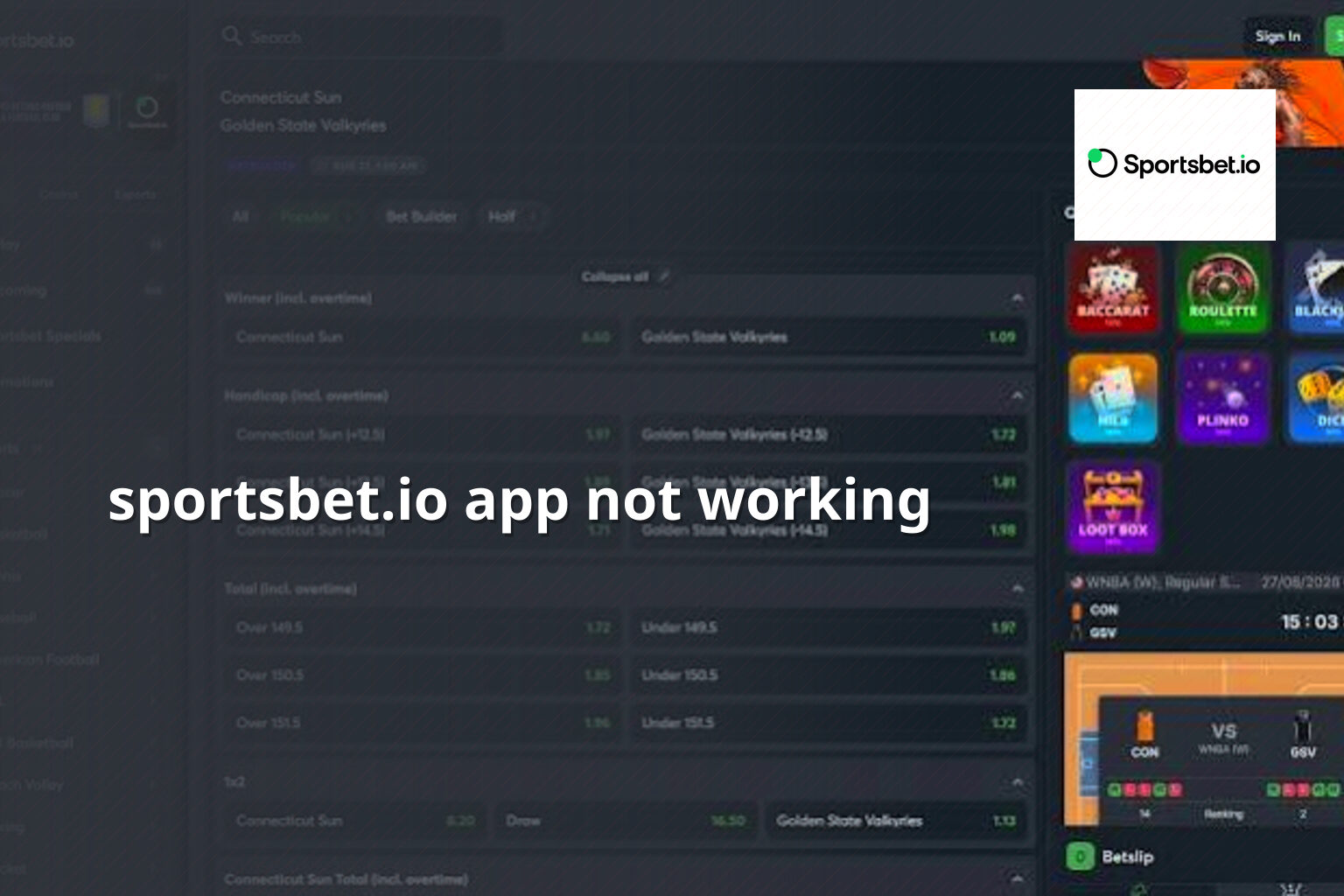 sportsbet.io app not working - gaming_brand