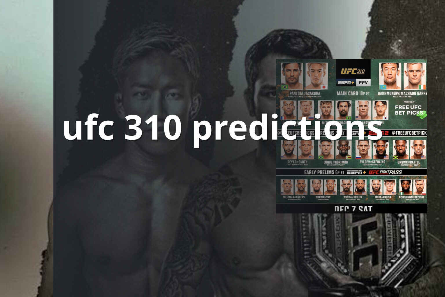 ufc 310 predictions - sportsbook